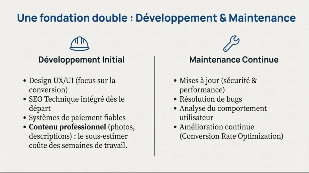 Infographic on website development and maintenance