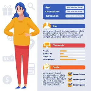 Buyer persona profile sheet on clipboard
