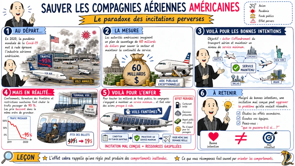 Sketchnote on airline financial relief subsidies during COVID