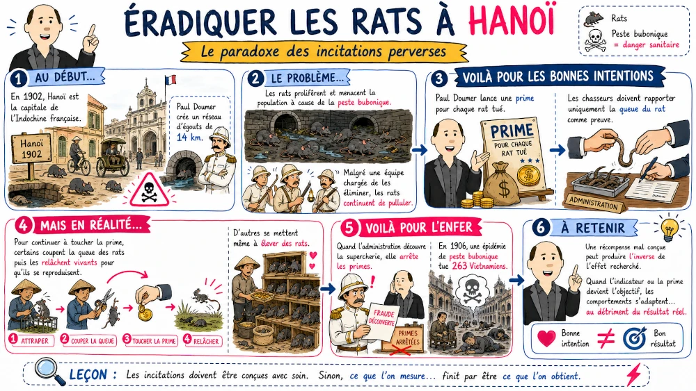 Sketchnote on rat bounty program in Hanoi