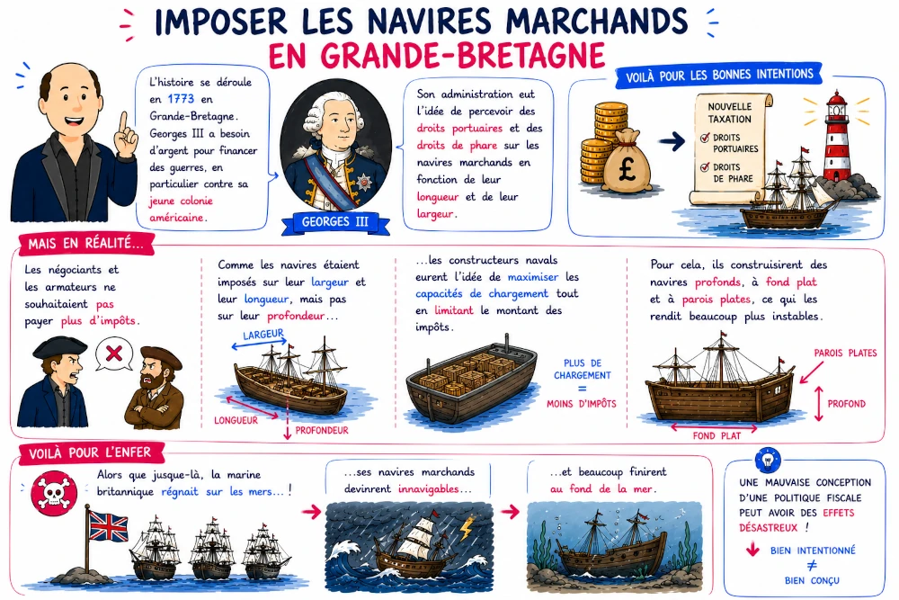 Sketchnote on taxation of British merchant ships in 1773