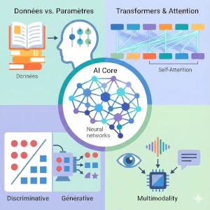 Complex multi-layered artificial neural network visualizing deep learning computations