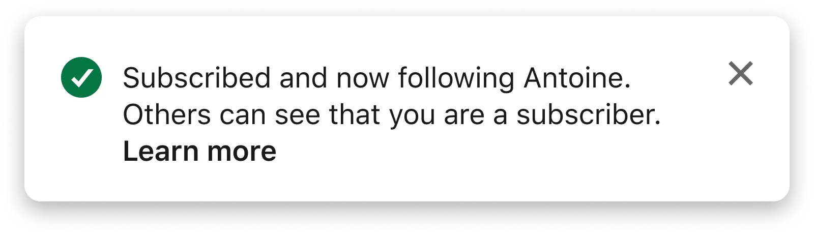 Combined LinkedIn profile follow and newsletter subscription prompt