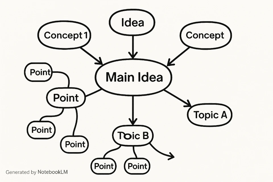 Diagram illustrating a NotebookLM mind map