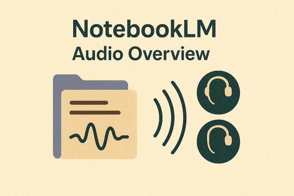 Document files with sound waves flowing to two pairs of headphones