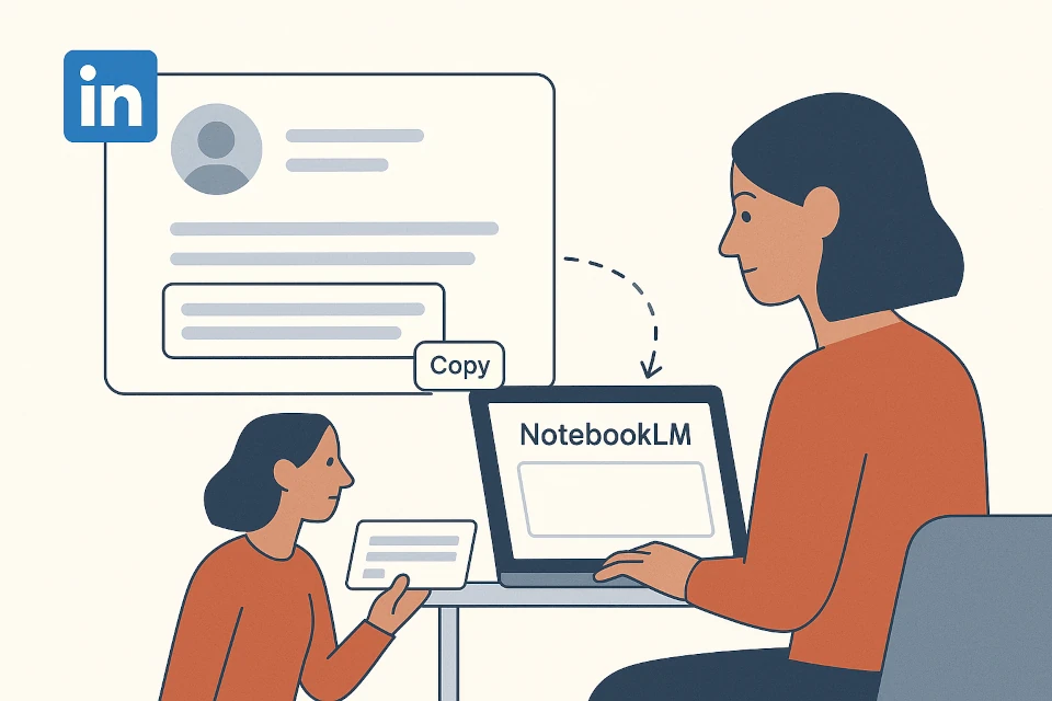 Copying and pasting from LinkedIn to NotebookLM