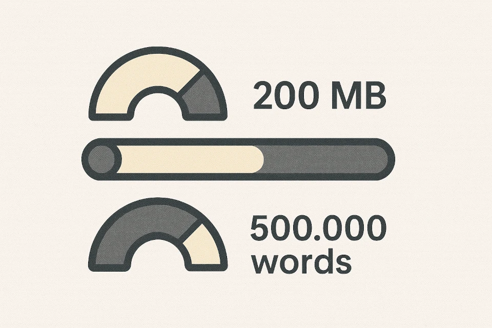 Word and character limits in NotebookLM