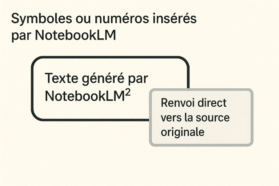 NotebookLM citations in text pointing to sources
