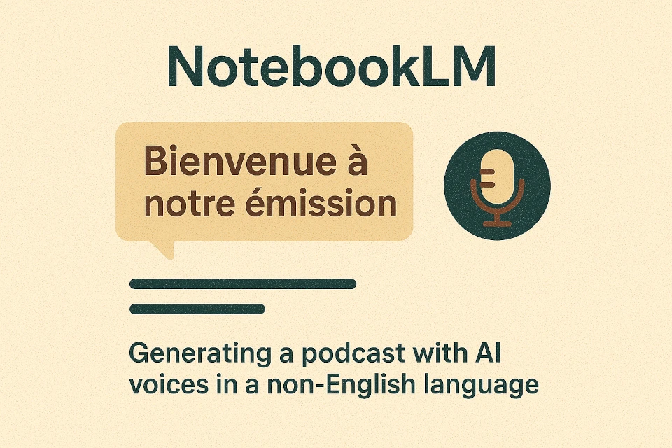 Microphone with welcome to our show prompt in NotebookLM