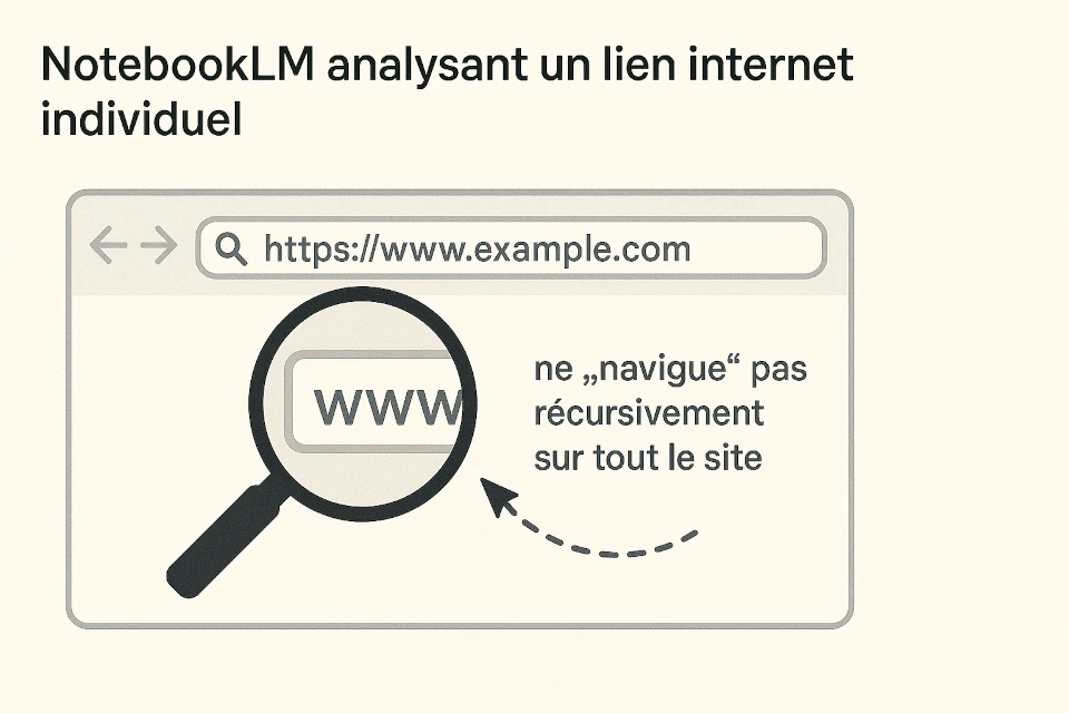Loupe montrant le www sur un laptop