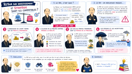 Sketchnote illustrating the strategic limitations of short-term ROI metrics