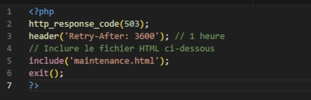 PHP code snippet to return an HTTP 503 header