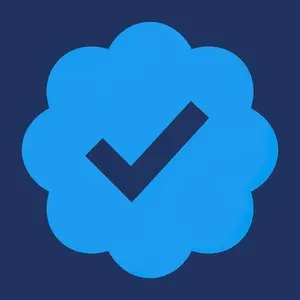 Smartphone displaying Twitter Blue verification checkmark