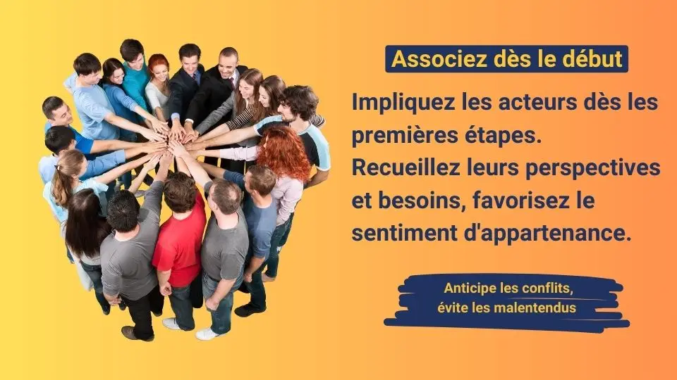 Diverse team members forming a circle and joining hands at the center in unity