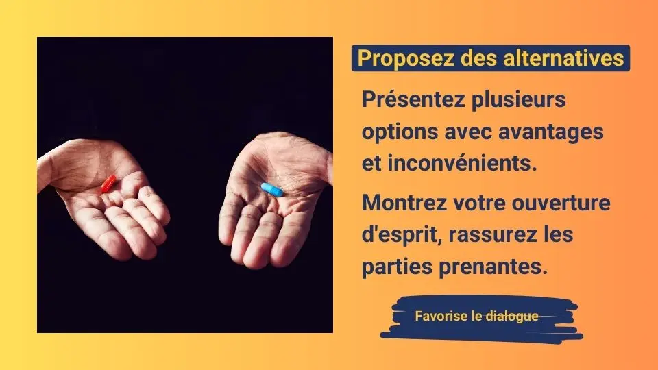 Two open hands offering a blue pill and a red pill representing strategic choices