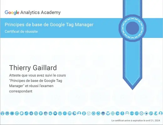 Google Tag Manager advanced certification badge