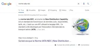 Featured snippet for the IATA NDC standard