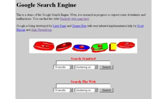 Google search engine right after BackRub