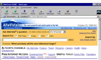 Home page of the AltaVista search engine