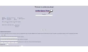 Home page of the Archie search engine